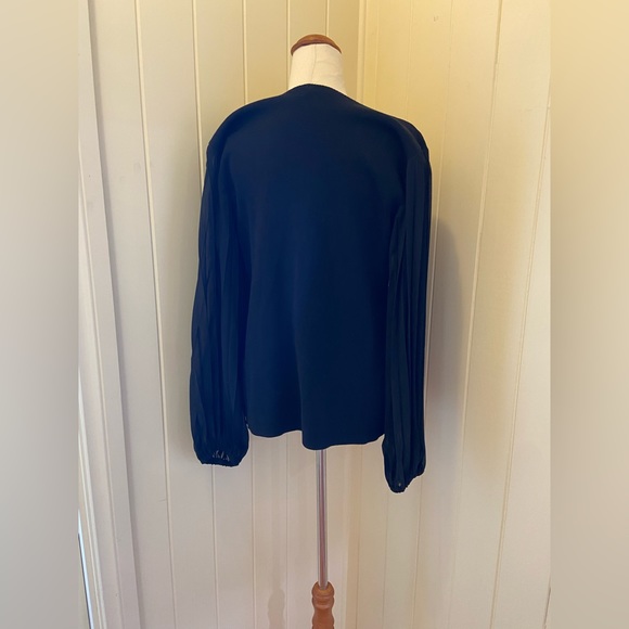 Spicy Sugar Size 16 Long Sleeve Blouse 80% Rayonne Body & 20% Poly Pleated Sleev - Picture 3 of 3